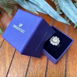 Swarovski SUNSHINE RING SET, WHITE, RHODIUM PLATED